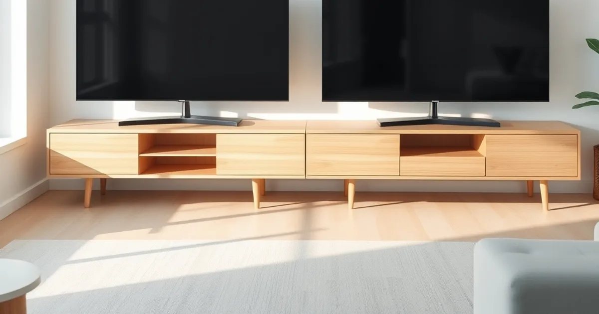 Two smart TVs side by side in a bright room, one labelled softly brighter to suggest a premium picture